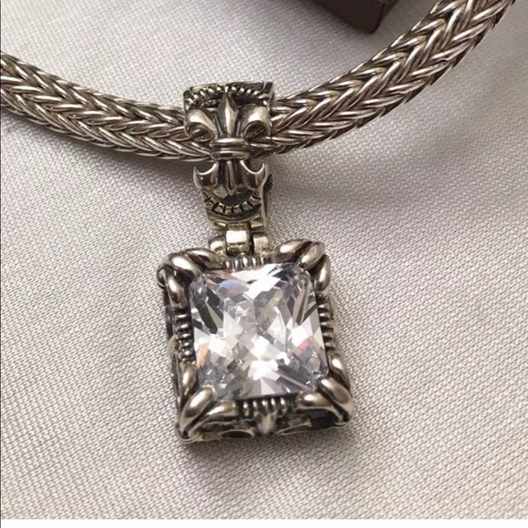 πSOLDπ Silpada N0603 Omega Sterling Chain & Uptown CZ Pendant - Picture 4 of 9